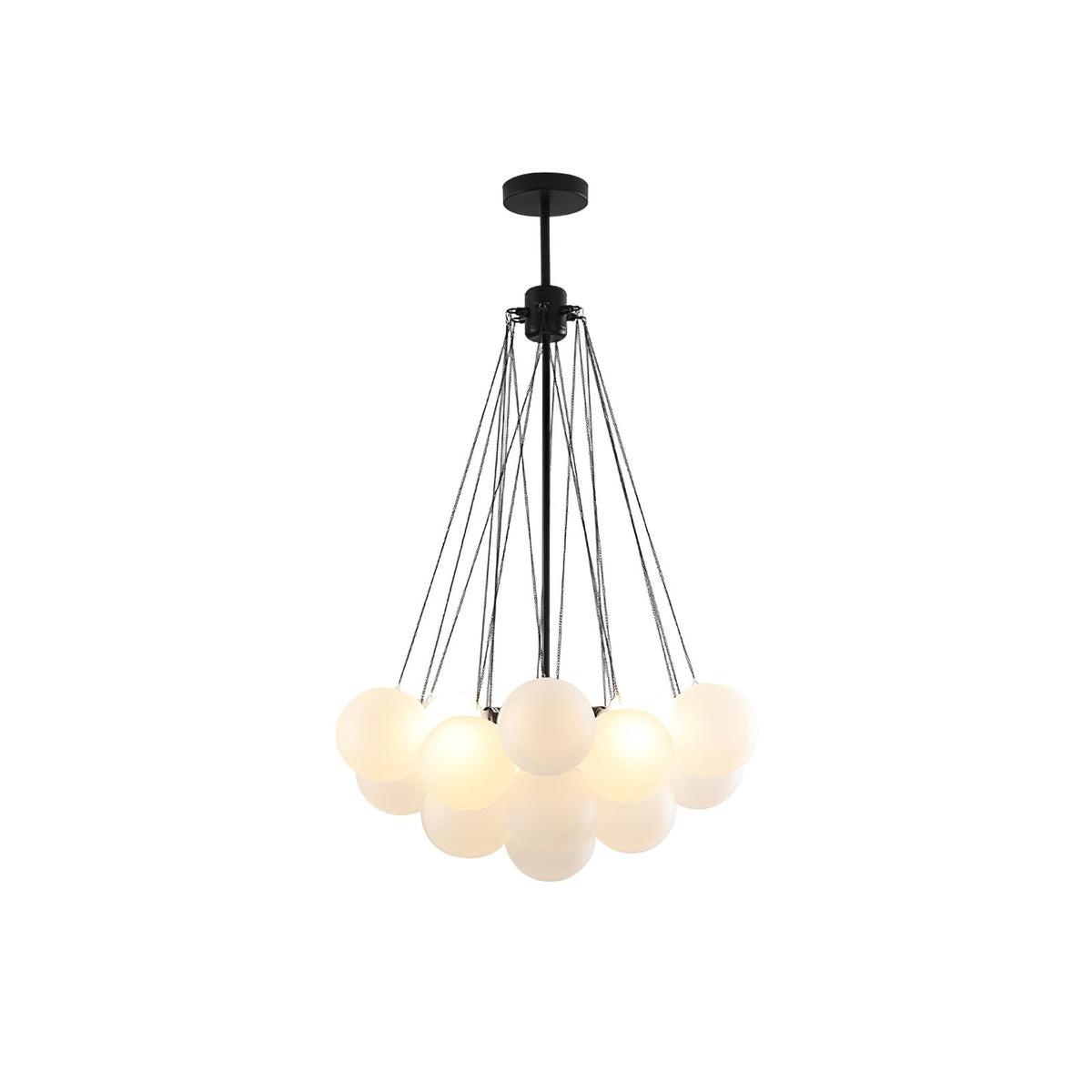 Modern Gold Glass Bubble Chandelier – Sphere Cluster