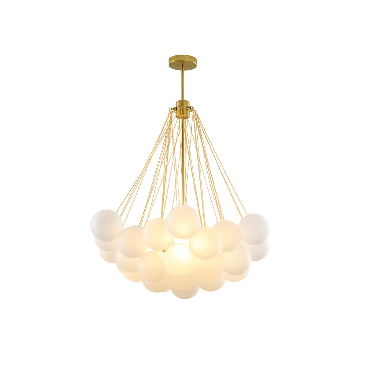 Modern Gold Glass Bubble Chandelier – Sphere Cluster