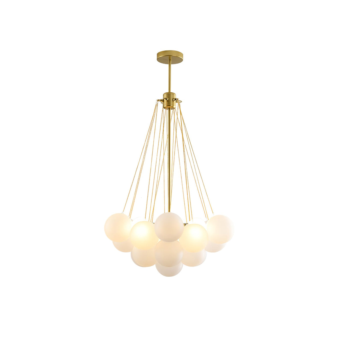Modern Gold Glass Bubble Chandelier – Sphere Cluster