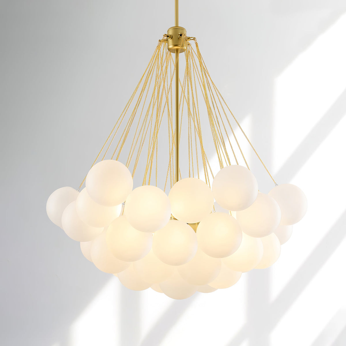 Modern Gold Glass Bubble Chandelier – Sphere Cluster