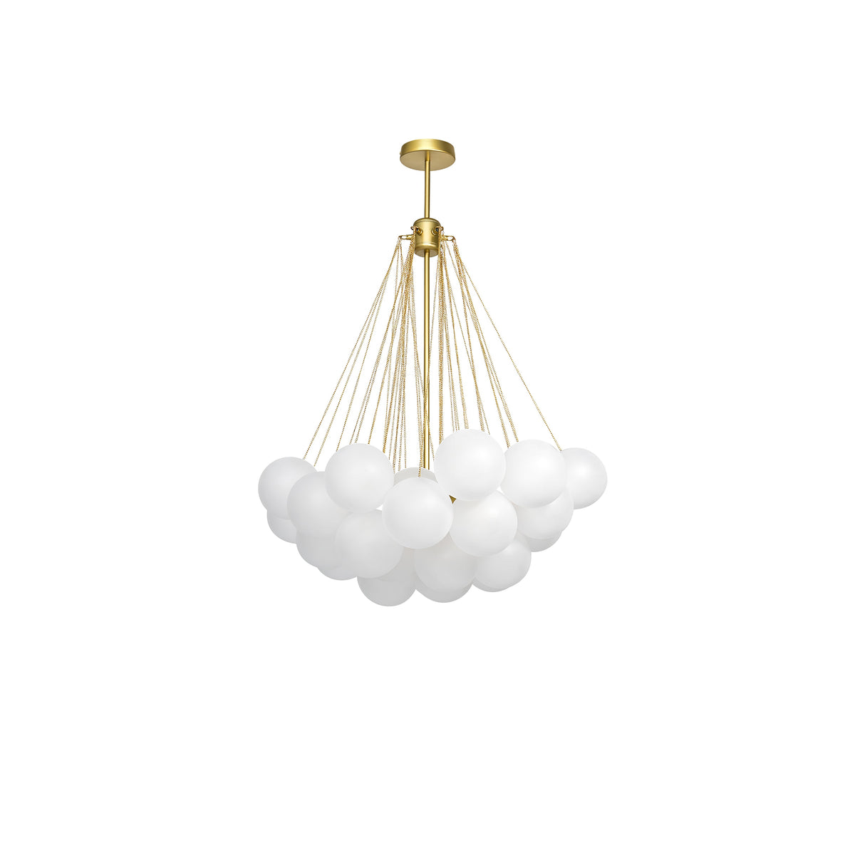 Modern Gold Glass Bubble Chandelier – Sphere Cluster