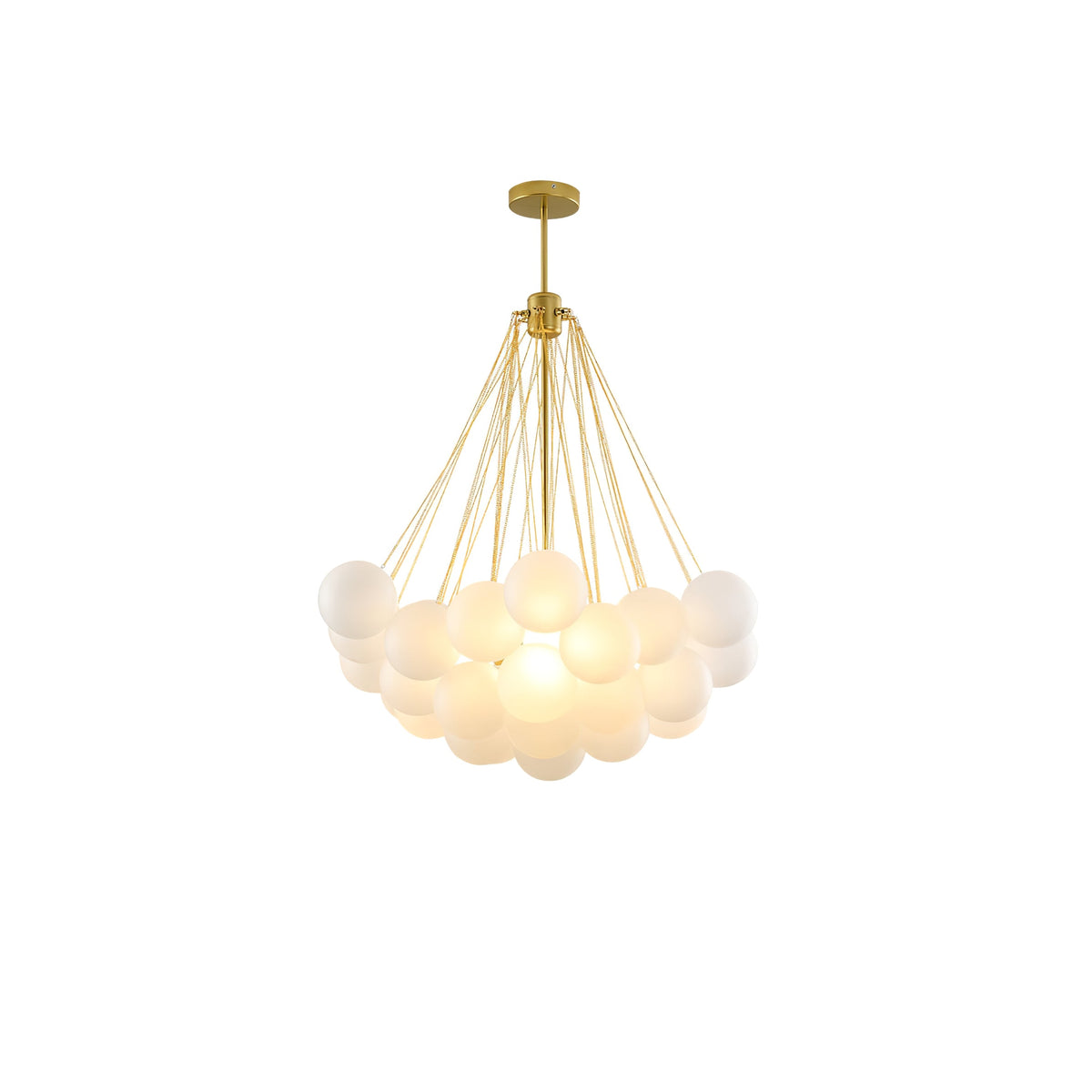 Modern Gold Glass Bubble Chandelier – Sphere Cluster