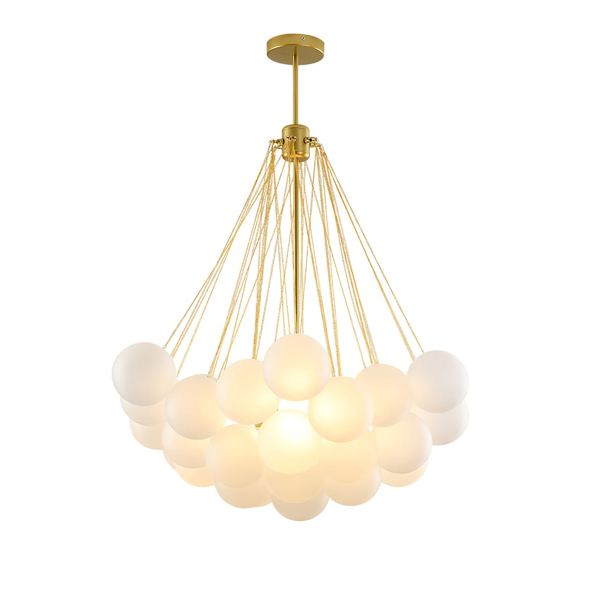 Modern Gold Glass Bubble Chandelier – Sphere Cluster
