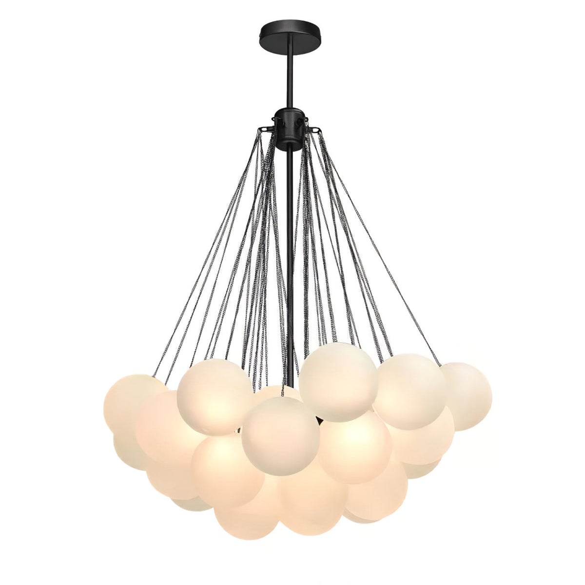Modern Gold Glass Bubble Chandelier – Sphere Cluster