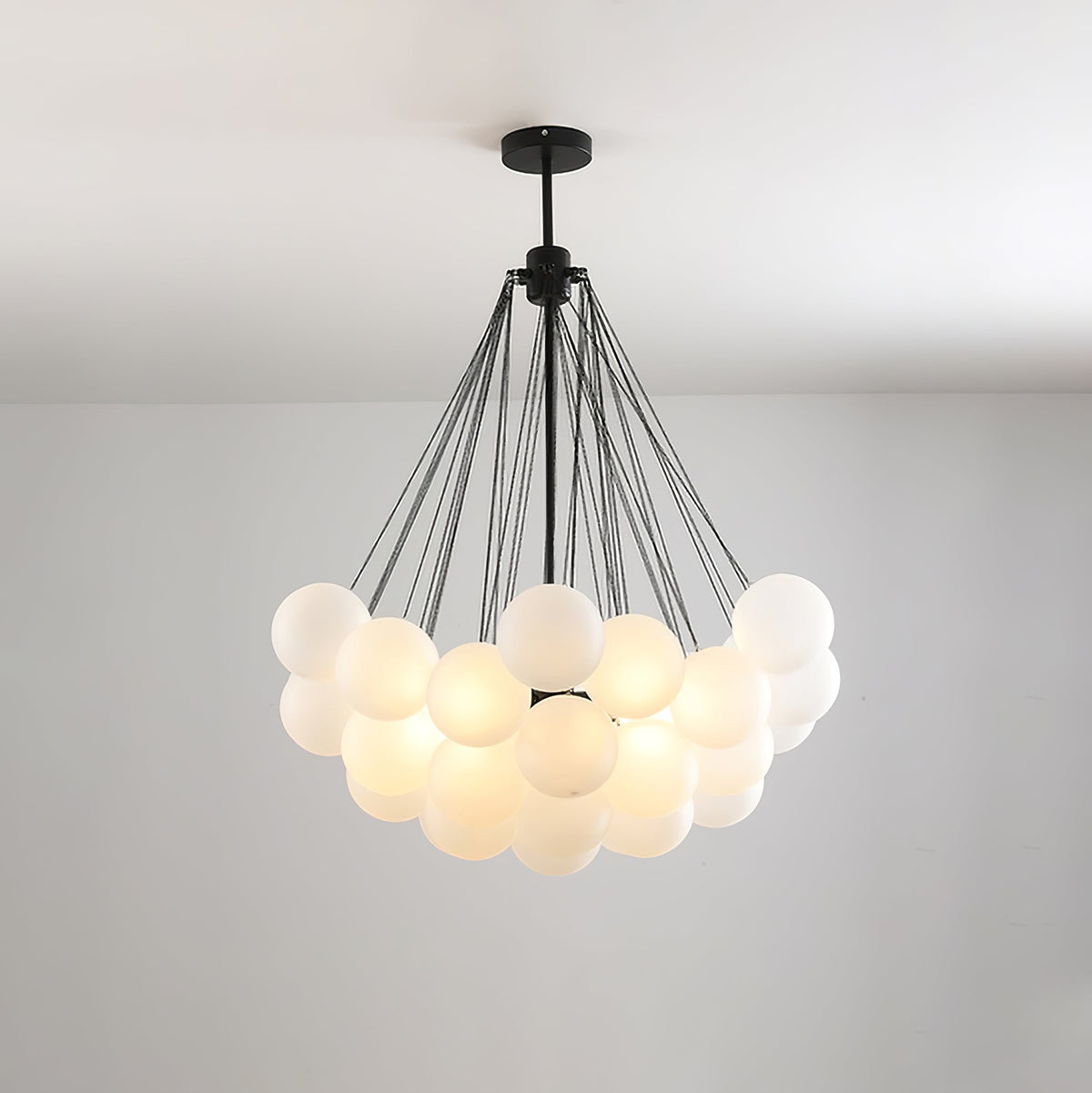 Modern Gold Glass Bubble Chandelier – Sphere Cluster