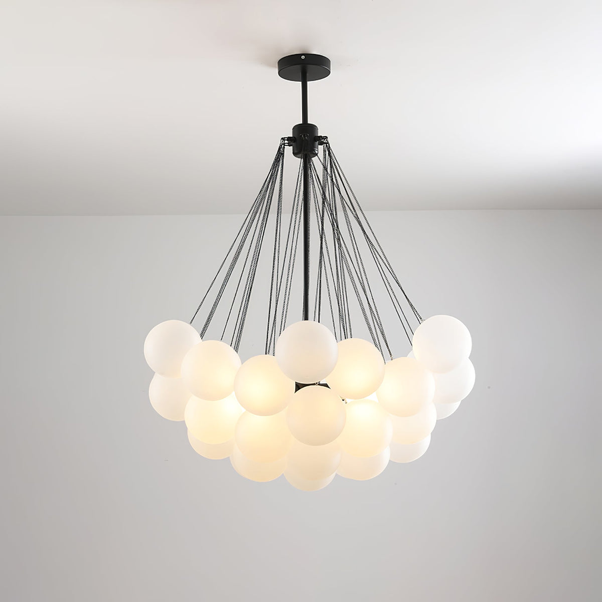 Modern Gold Glass Bubble Chandelier – Sphere Cluster