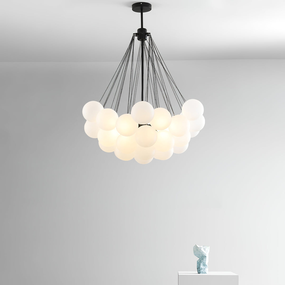 Modern Gold Glass Bubble Chandelier – Sphere Cluster