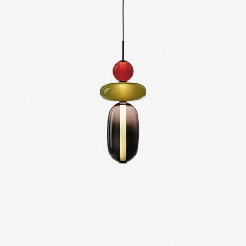 Artisan Tinted Glass Pendant – Hand-Blown Jar LED