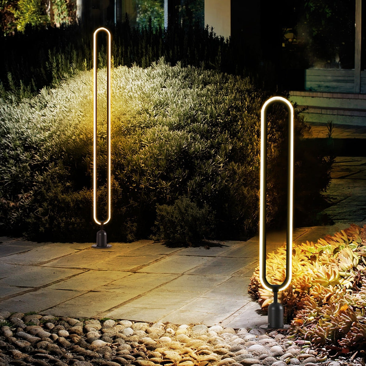 Modern Black Garden Light – Slim Bollard Light for Pathway