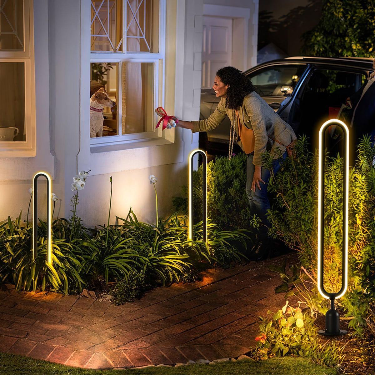 Modern Black Garden Light – Slim Bollard Light for Pathway