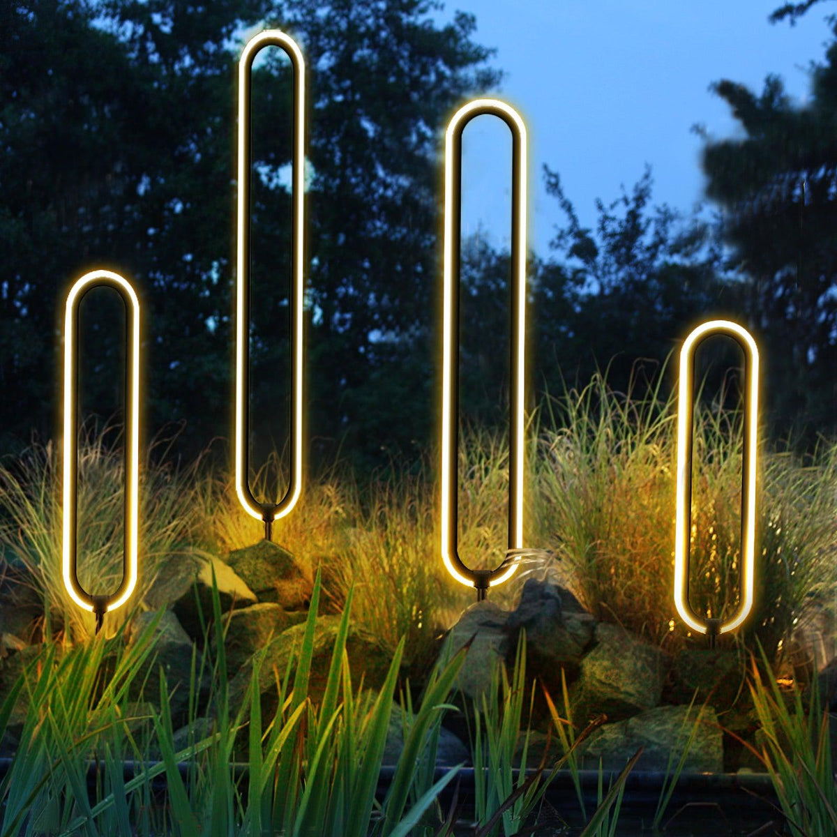 Modern Black Garden Light – Slim Bollard Light for Pathway