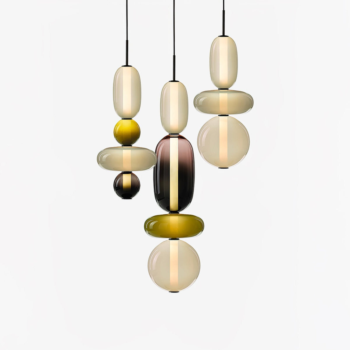 Artisan Tinted Glass Pendant – Hand-Blown Jar LED