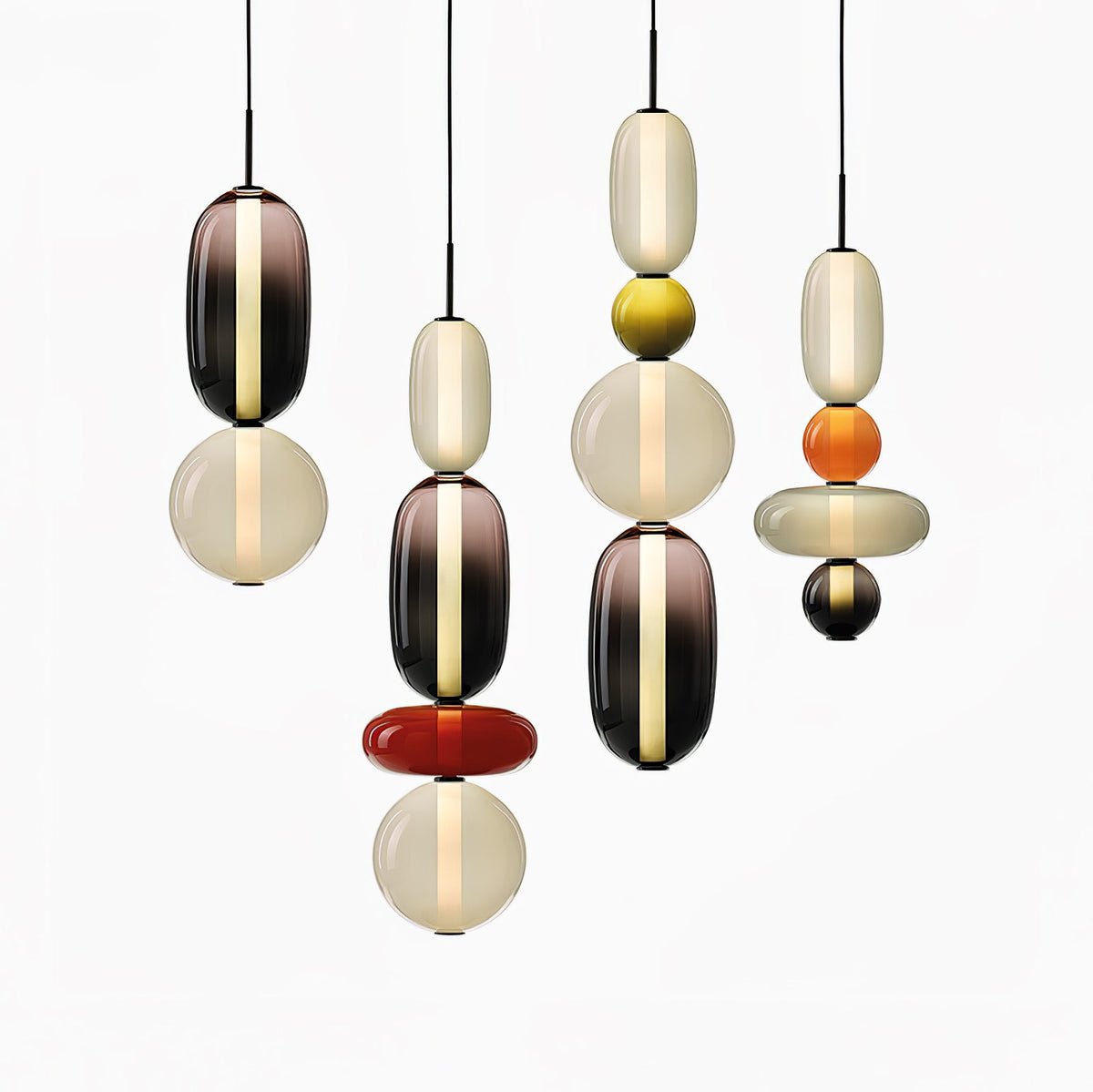 Artisan Tinted Glass Pendant – Hand-Blown Jar LED