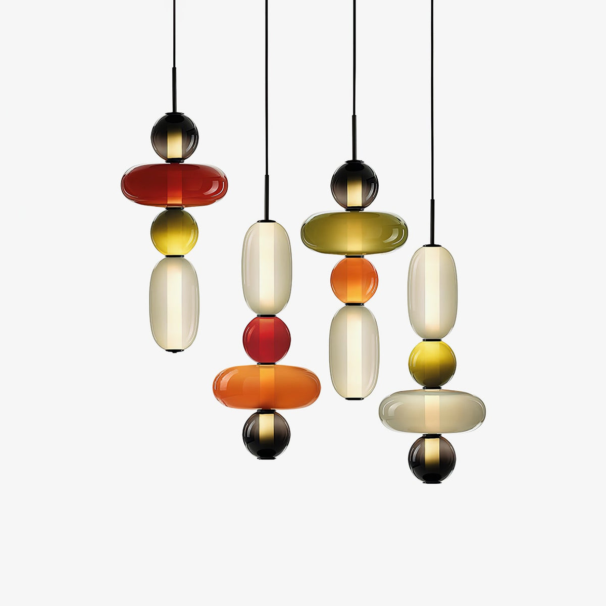 Artisan Tinted Glass Pendant – Hand-Blown Jar LED