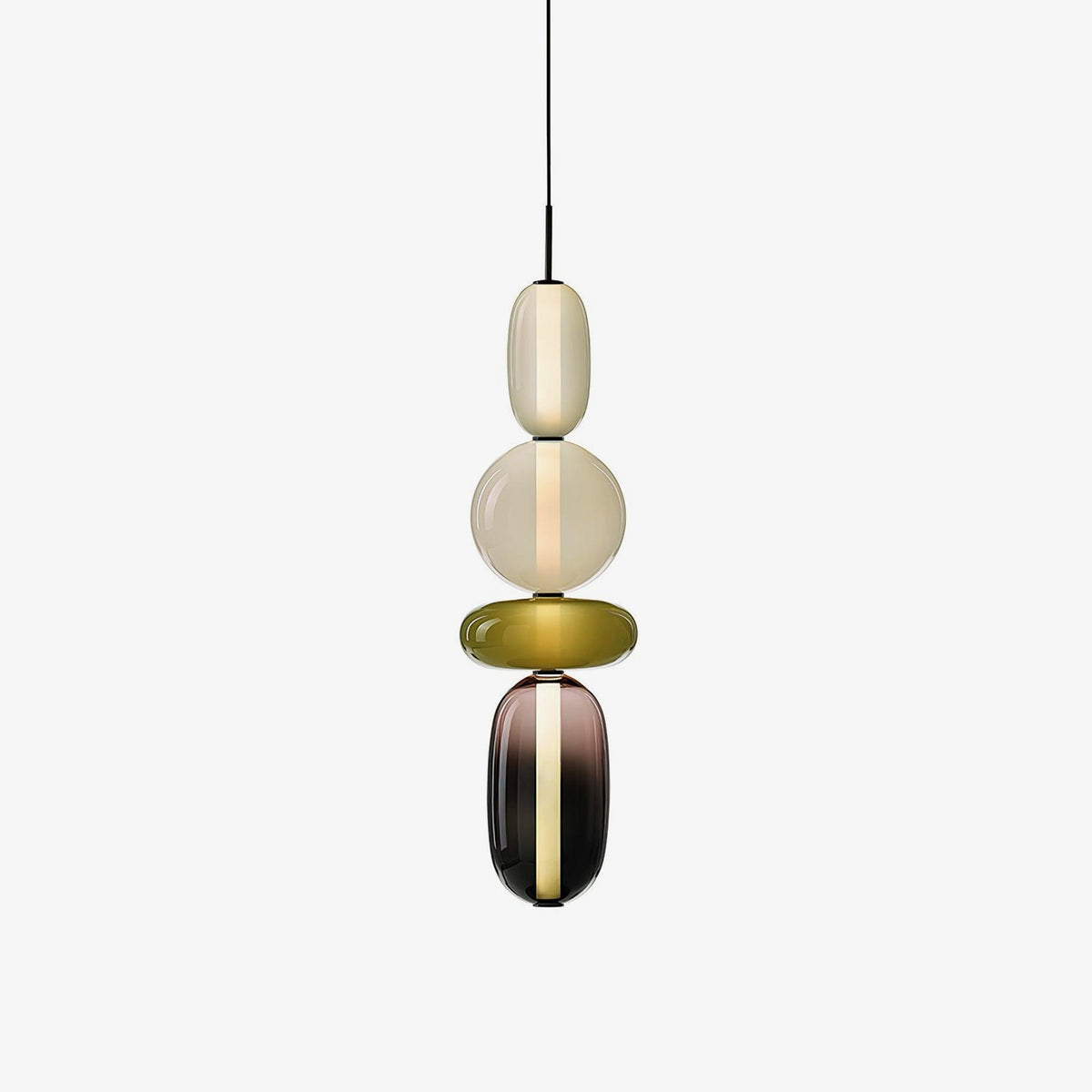 Artisan Tinted Glass Pendant – Hand-Blown Jar LED