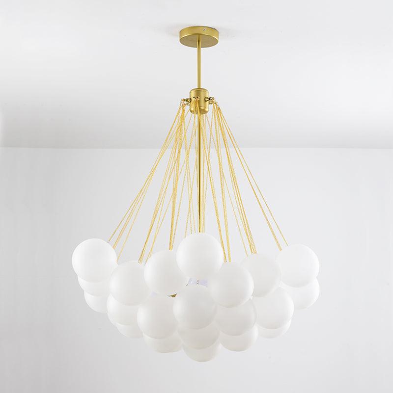 Modern Gold Glass Bubble Chandelier – Sphere Cluster
