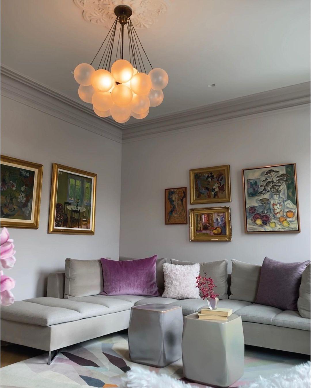 Modern Gold Glass Bubble Chandelier – Sphere Cluster