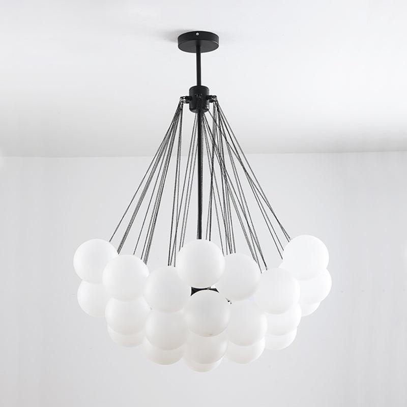 Modern Gold Glass Bubble Chandelier – Sphere Cluster