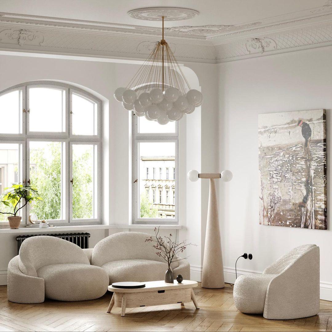 Modern Gold Glass Bubble Chandelier – Sphere Cluster
