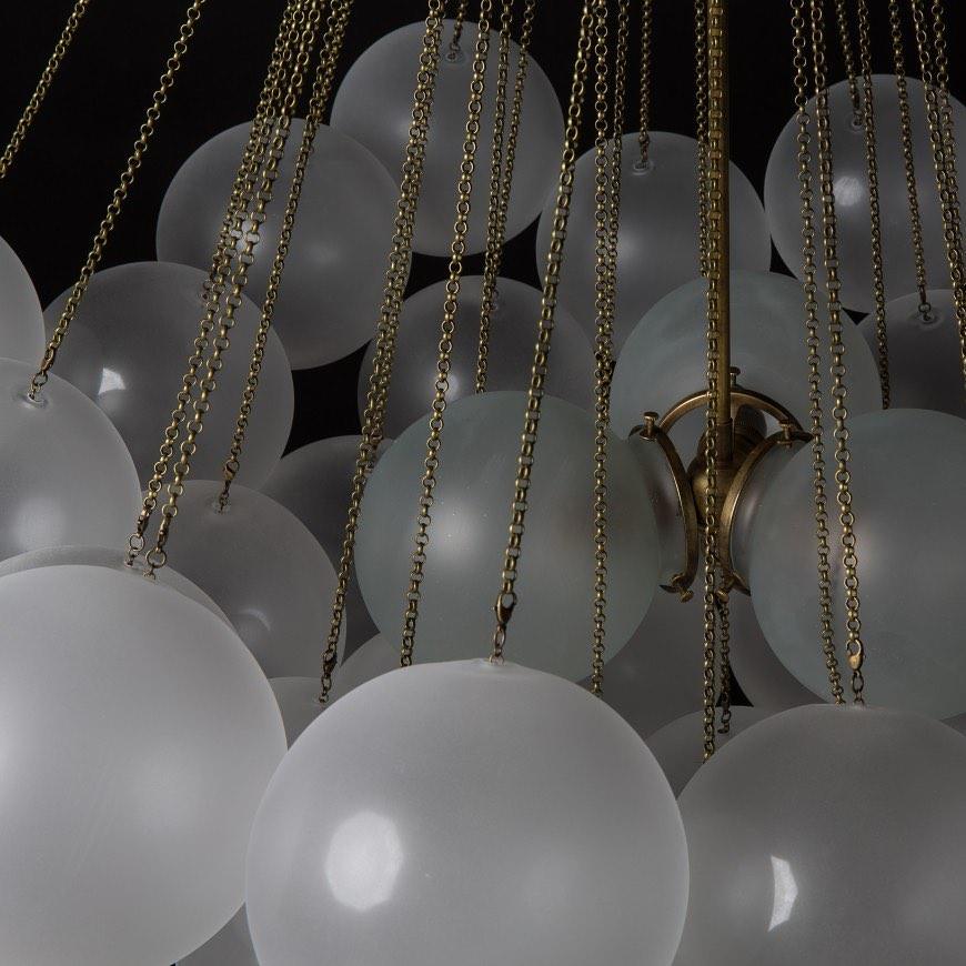 Modern Gold Glass Bubble Chandelier – Sphere Cluster