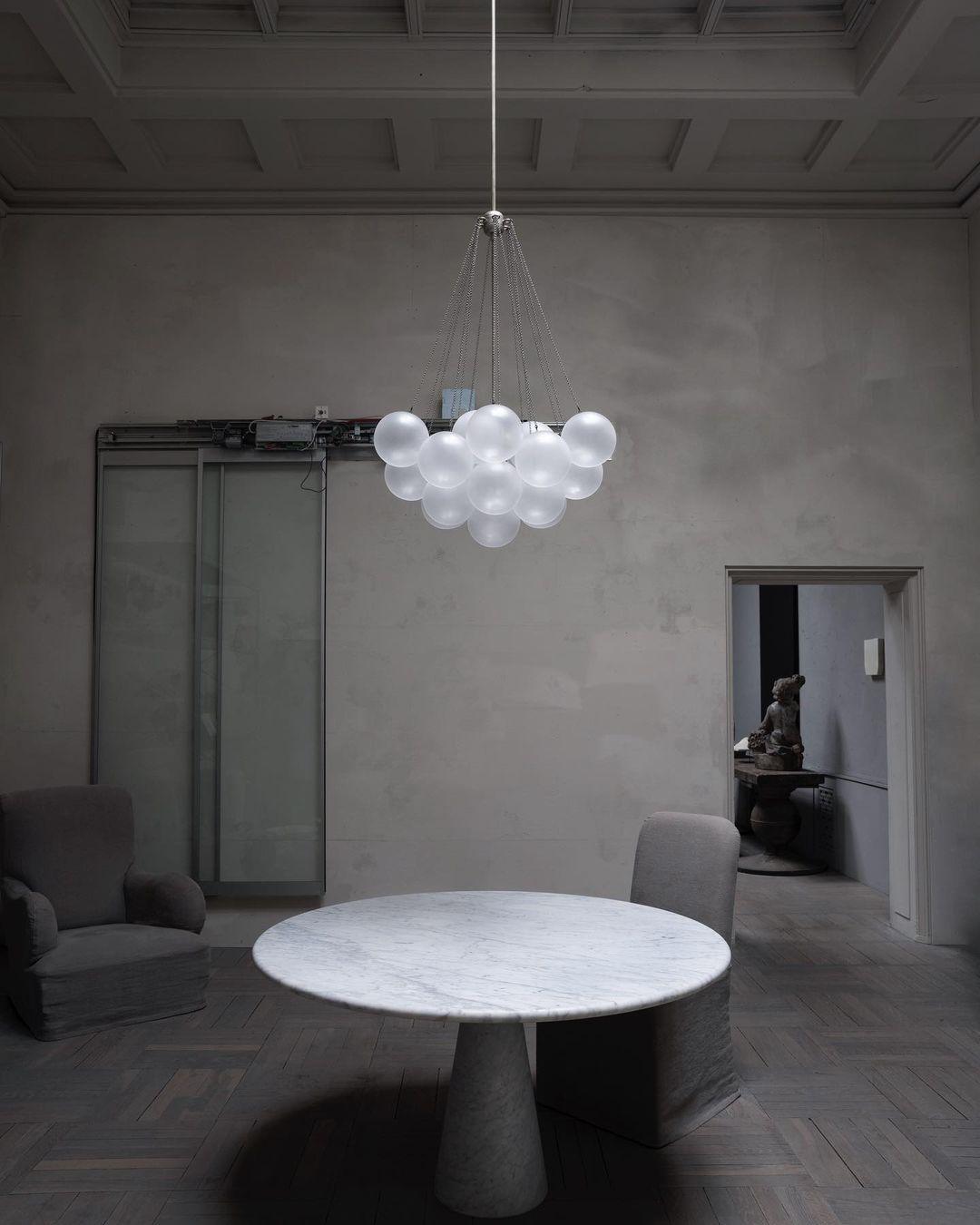 Modern Gold Glass Bubble Chandelier – Sphere Cluster
