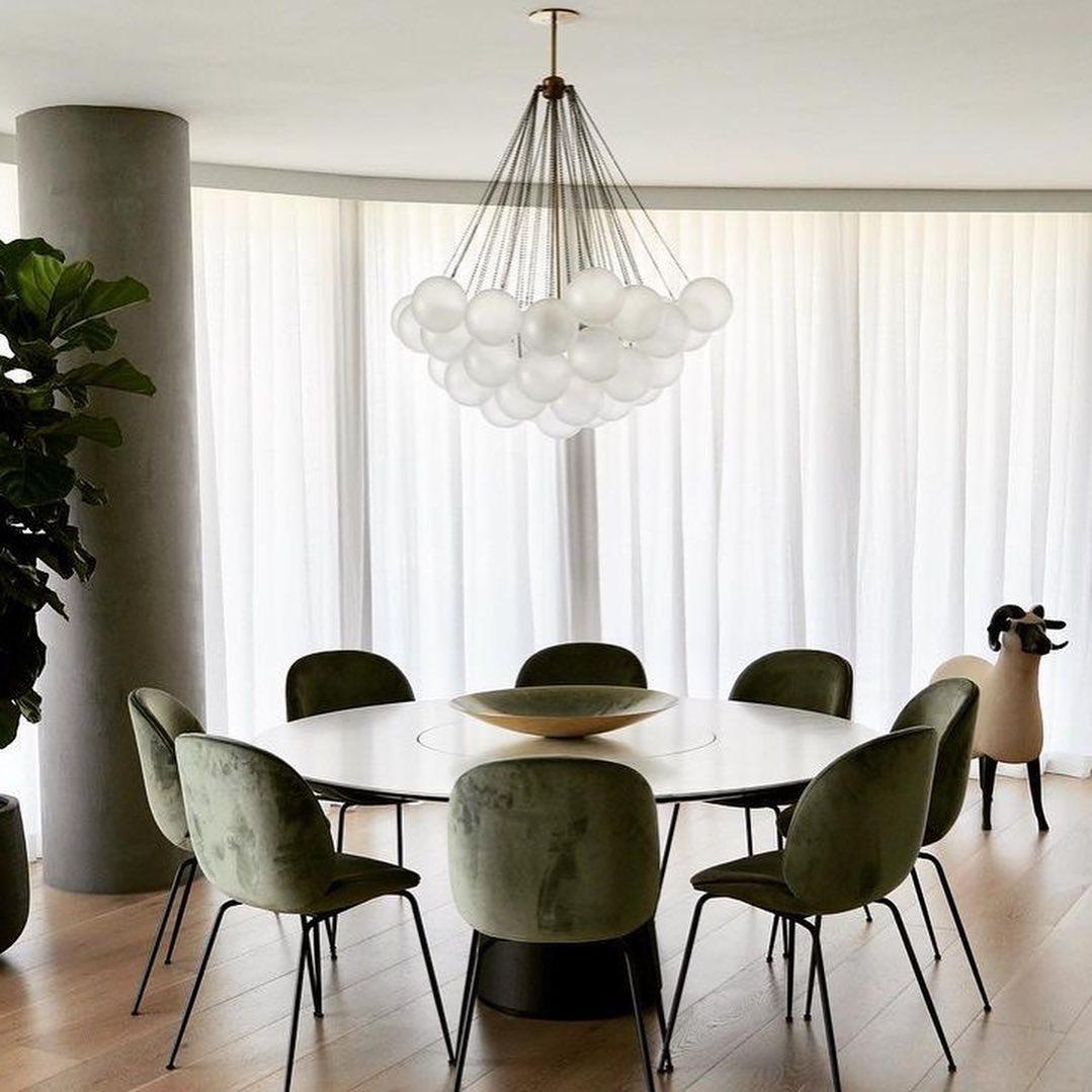 Modern Gold Glass Bubble Chandelier – Sphere Cluster