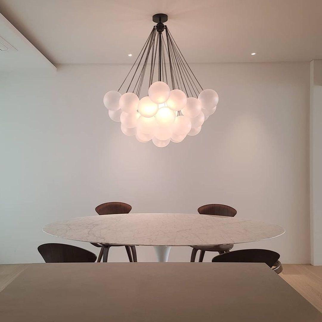 Modern Gold Glass Bubble Chandelier – Sphere Cluster