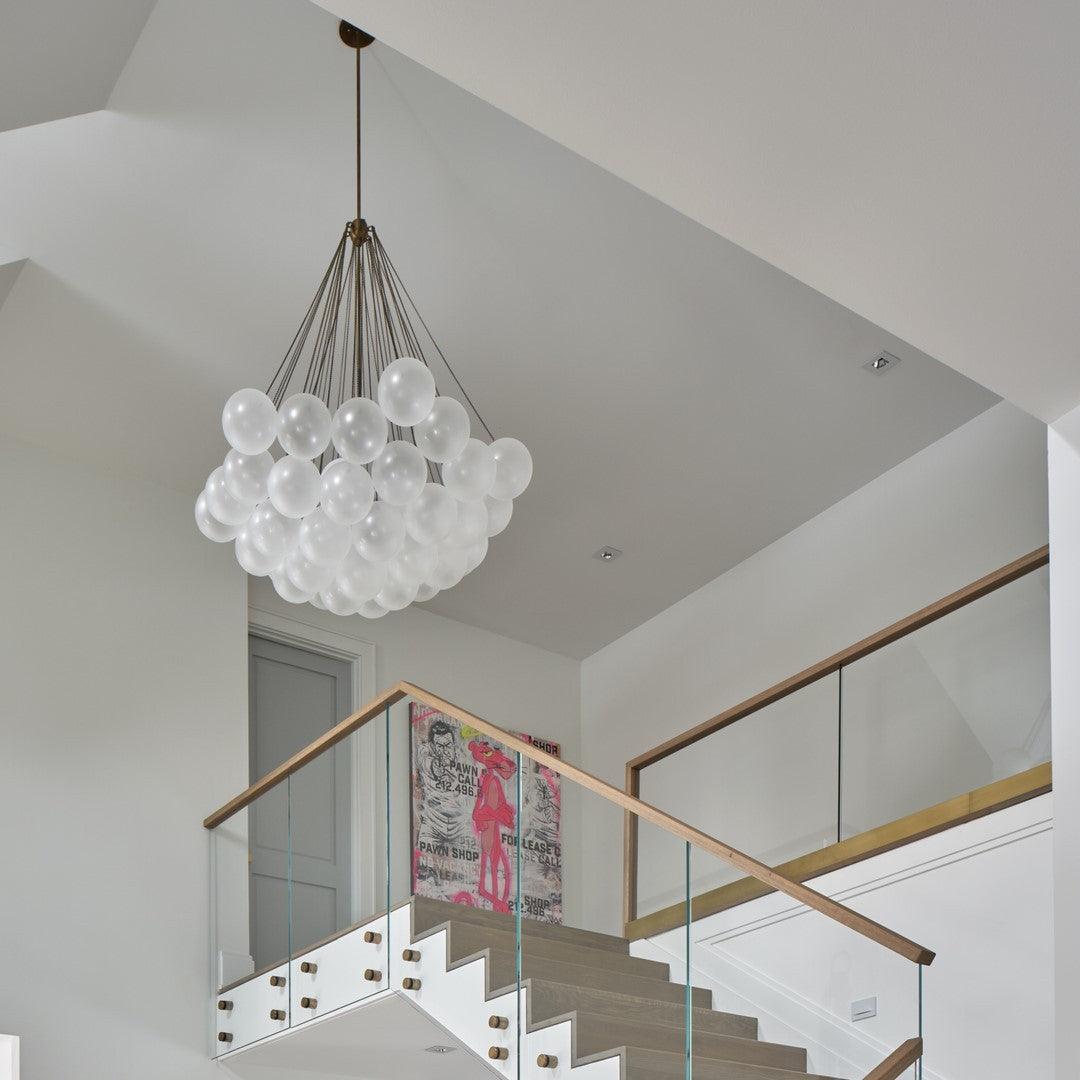Modern Gold Glass Bubble Chandelier – Sphere Cluster