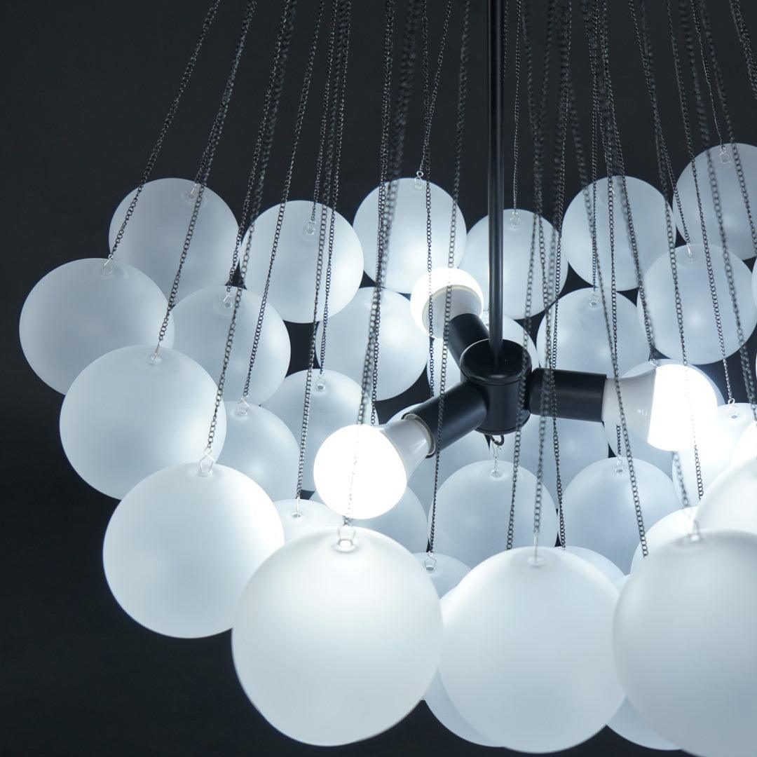 Modern Gold Glass Bubble Chandelier – Sphere Cluster