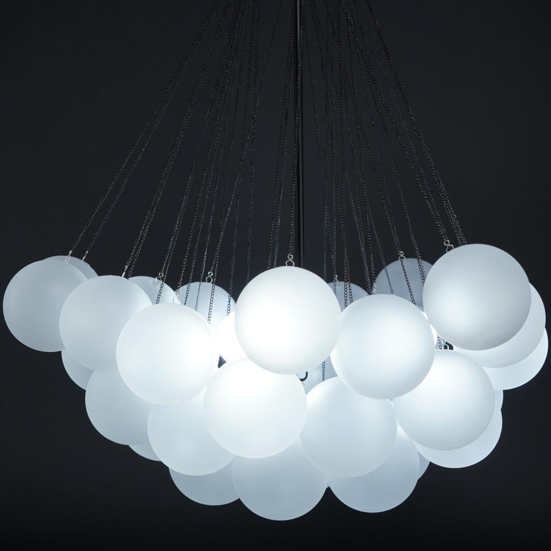 Modern Gold Glass Bubble Chandelier – Sphere Cluster