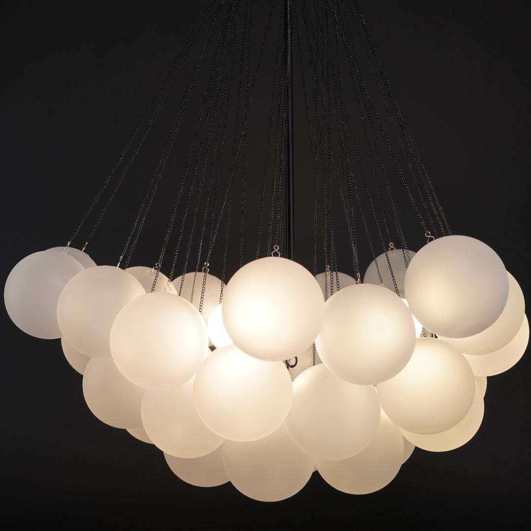 Modern Gold Glass Bubble Chandelier – Sphere Cluster