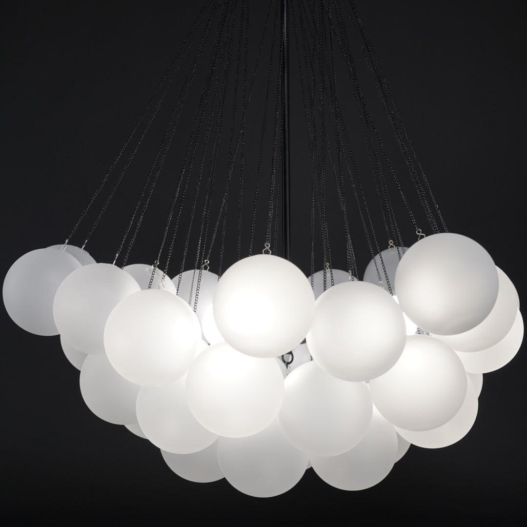 Modern Gold Glass Bubble Chandelier – Sphere Cluster
