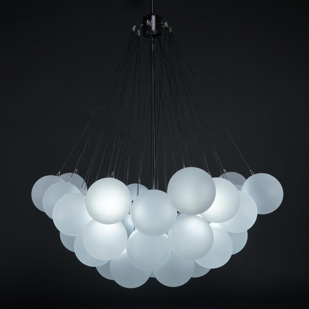 Modern Gold Glass Bubble Chandelier – Sphere Cluster