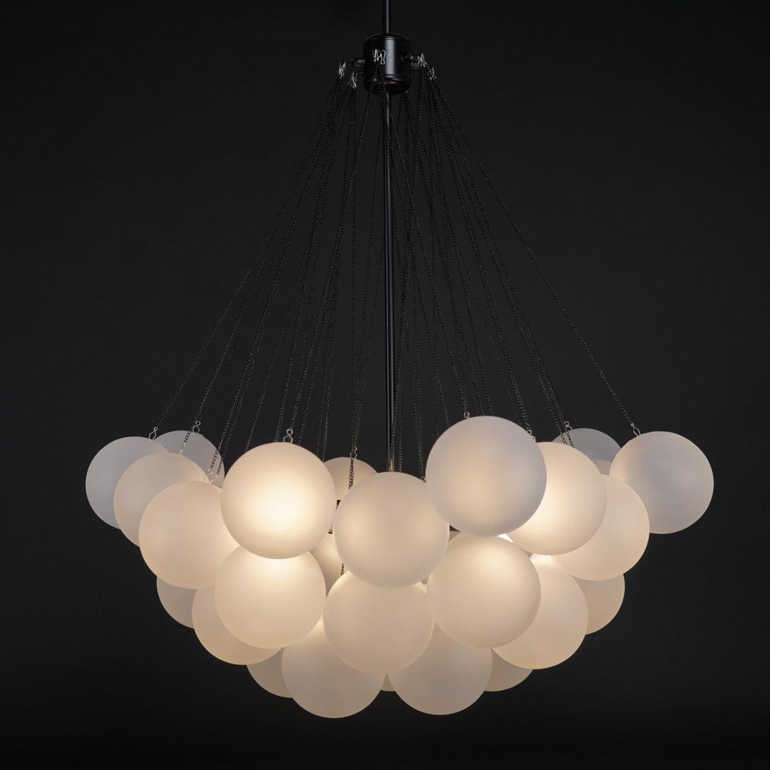 Modern Gold Glass Bubble Chandelier – Sphere Cluster