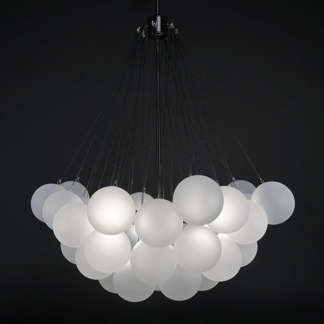 Modern Gold Glass Bubble Chandelier – Sphere Cluster