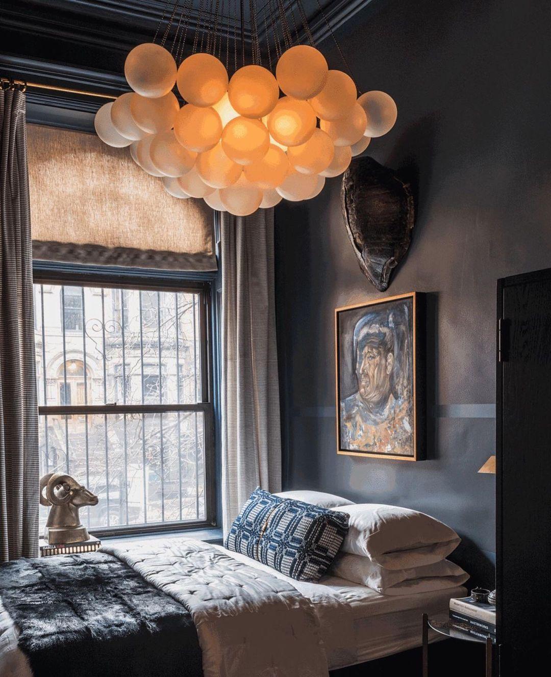 Modern Gold Glass Bubble Chandelier – Sphere Cluster