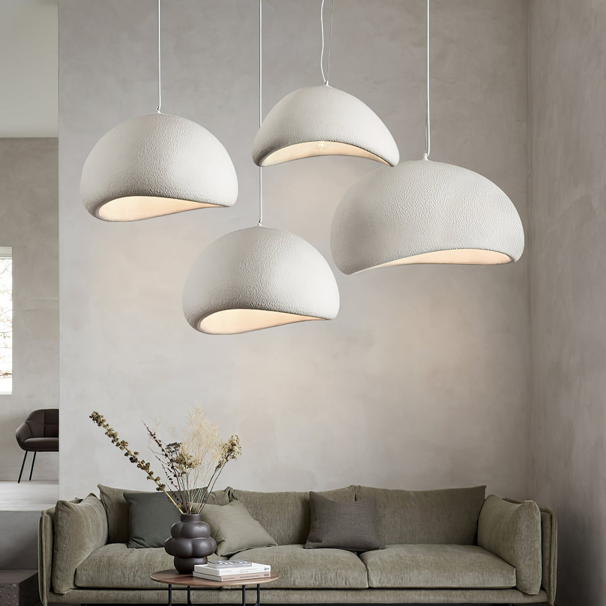 Organic White Cloud Pendant Light – Sphere Shade