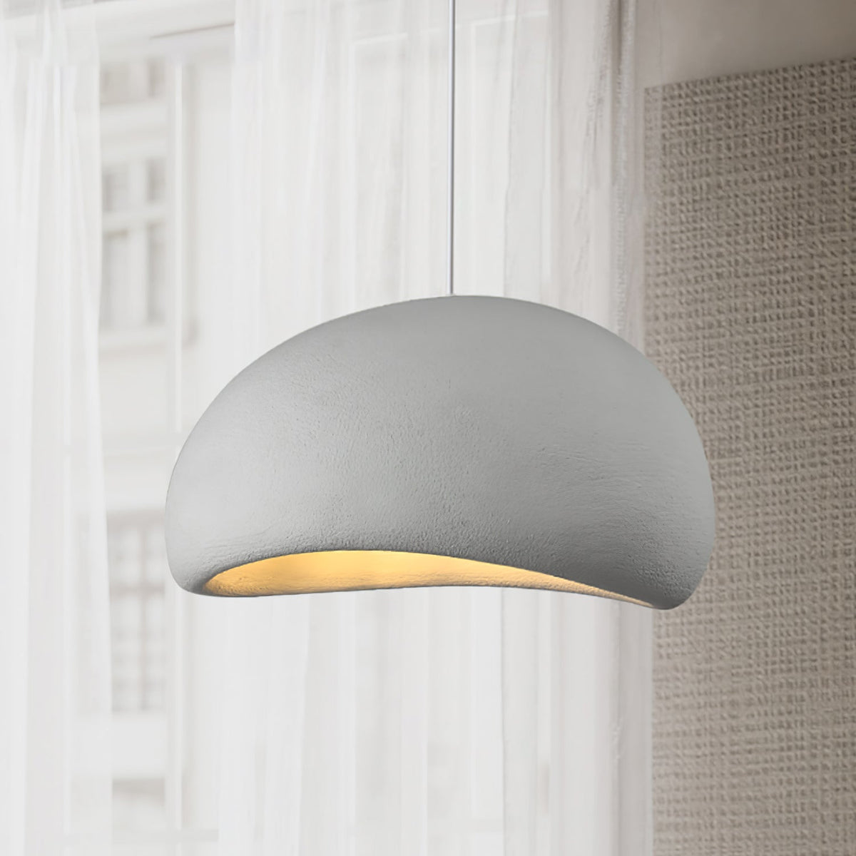Organic White Cloud Pendant Light – Sphere Shade