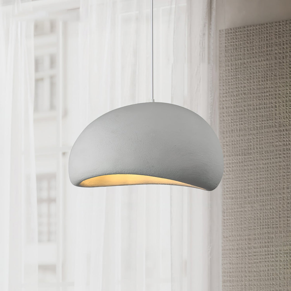 Organic White Cloud Pendant Light – Sphere Shade