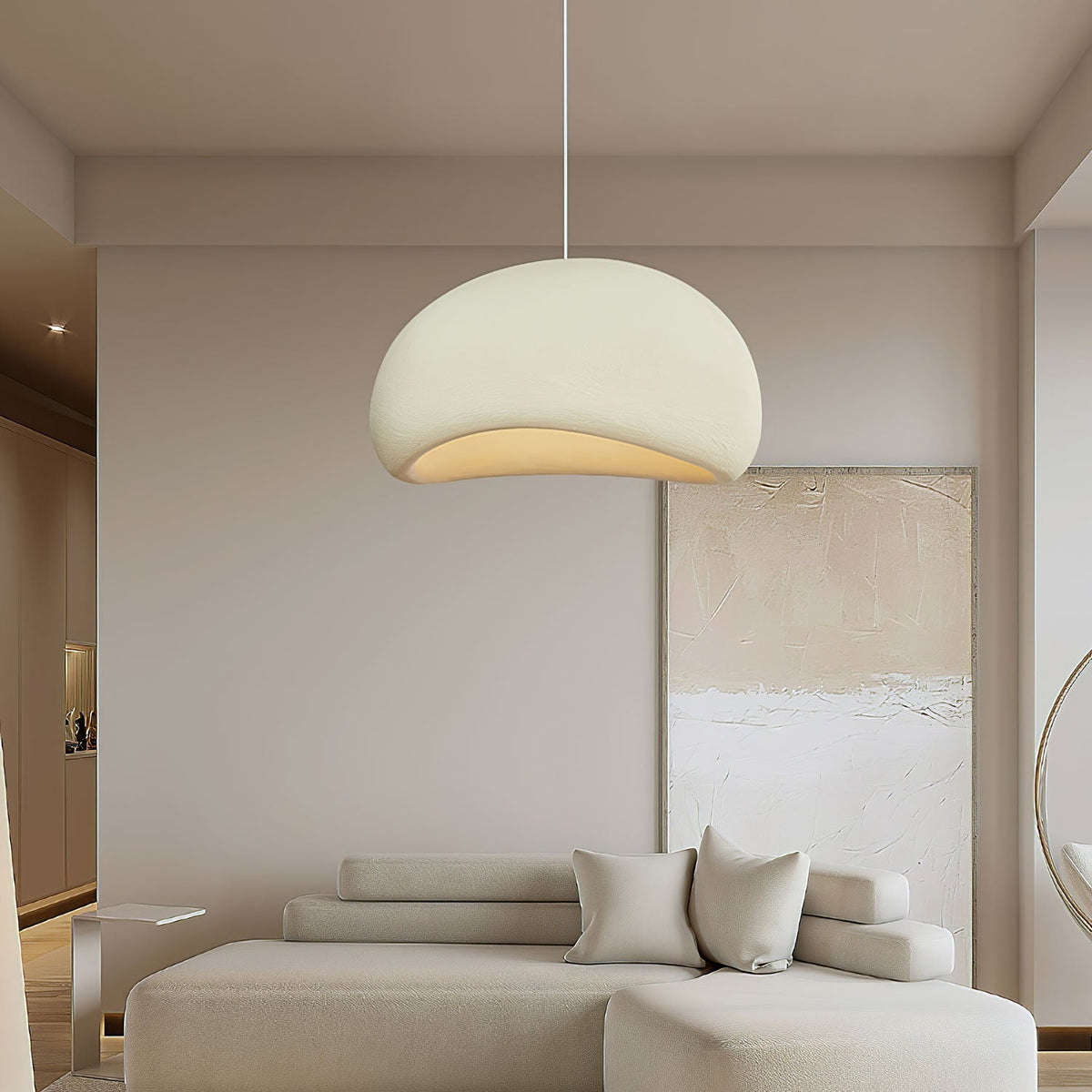 Organic White Cloud Pendant Light – Sphere Shade