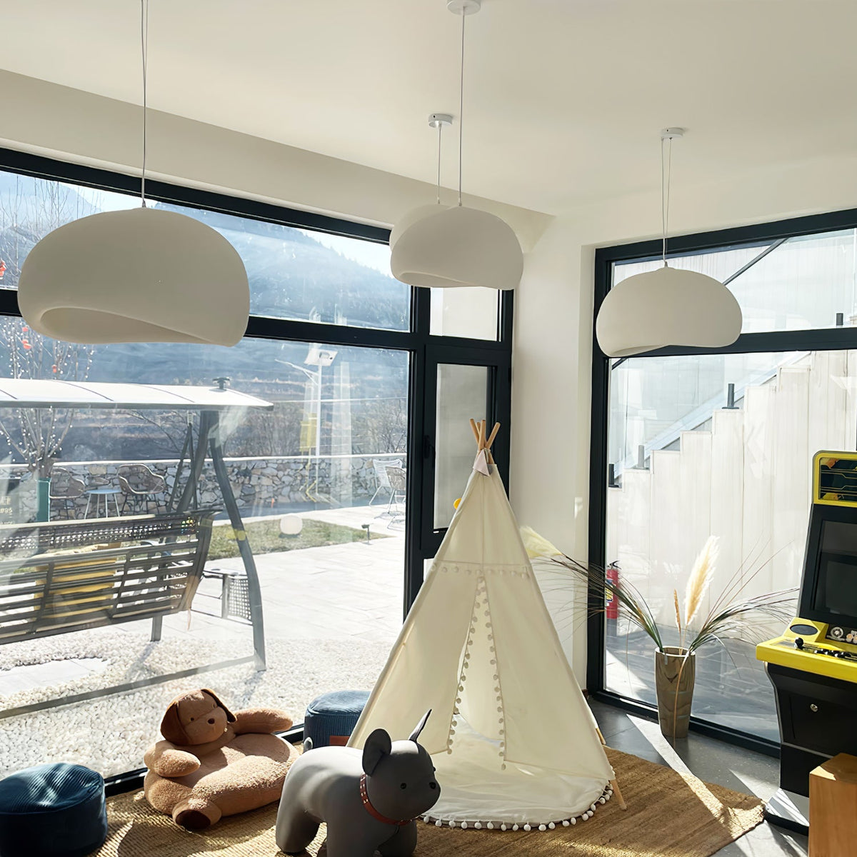 Organic White Cloud Pendant Light – Sphere Shade