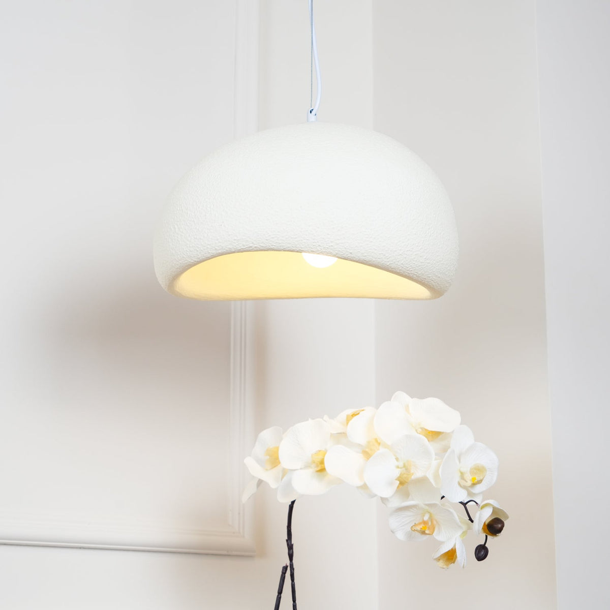 Organic White Cloud Pendant Light – Sphere Shade