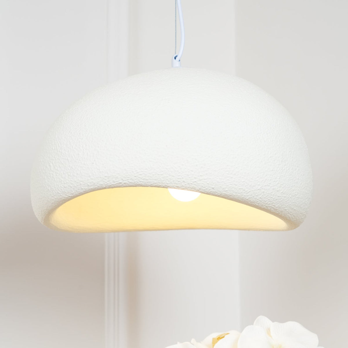 Organic White Cloud Pendant Light – Sphere Shade
