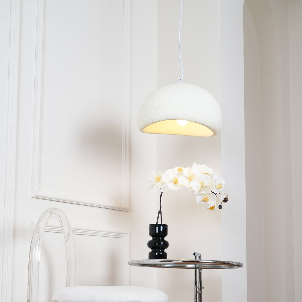 Organic White Cloud Pendant Light – Sphere Shade