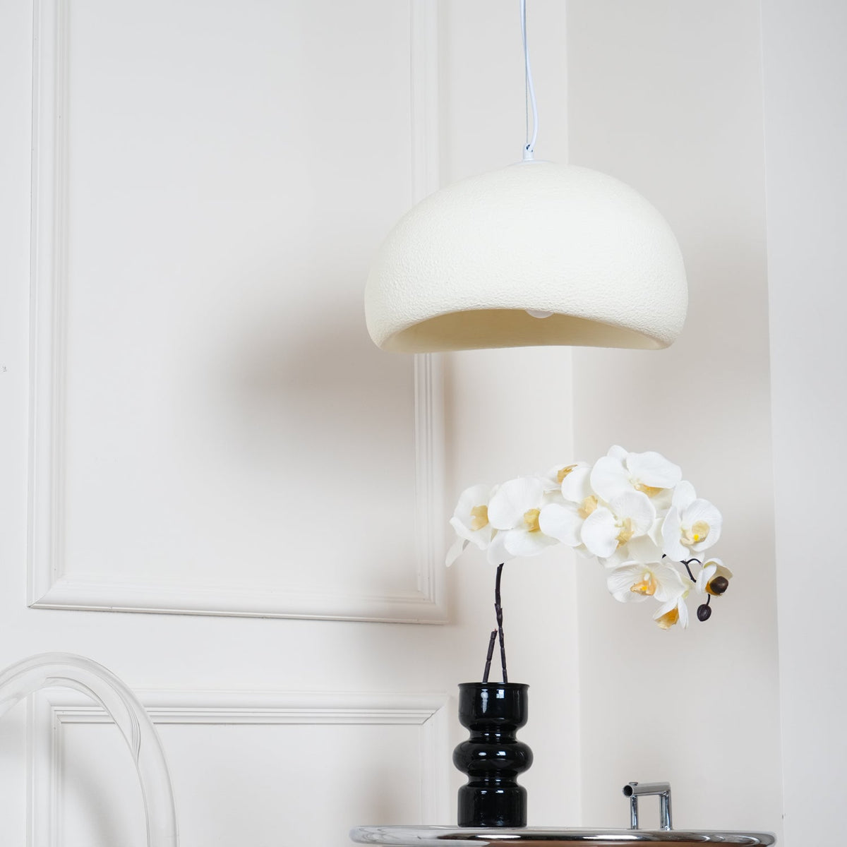 Organic White Cloud Pendant Light – Sphere Shade