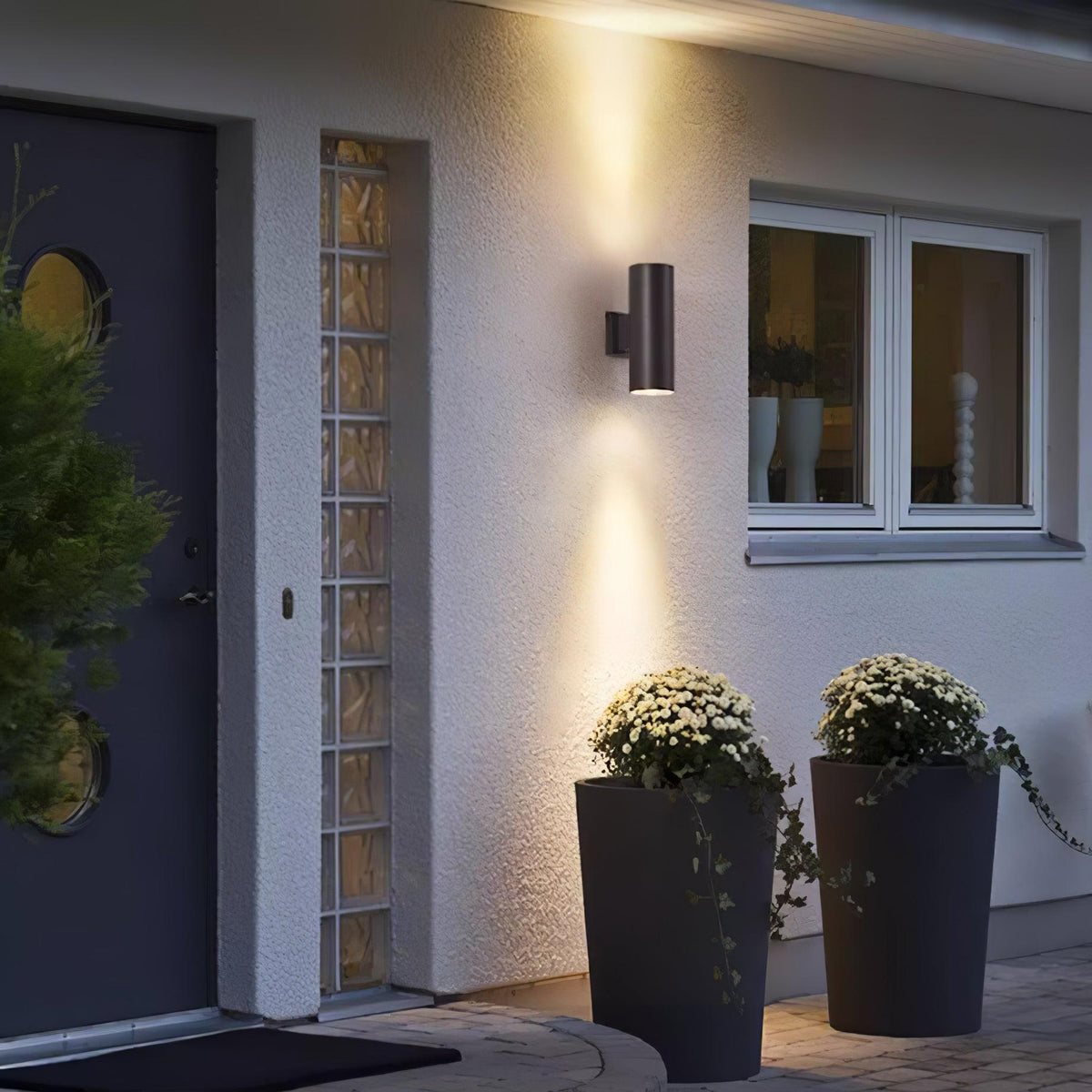 Modern Black Cylinder Wall Light – Outdoor Sconce for Porch