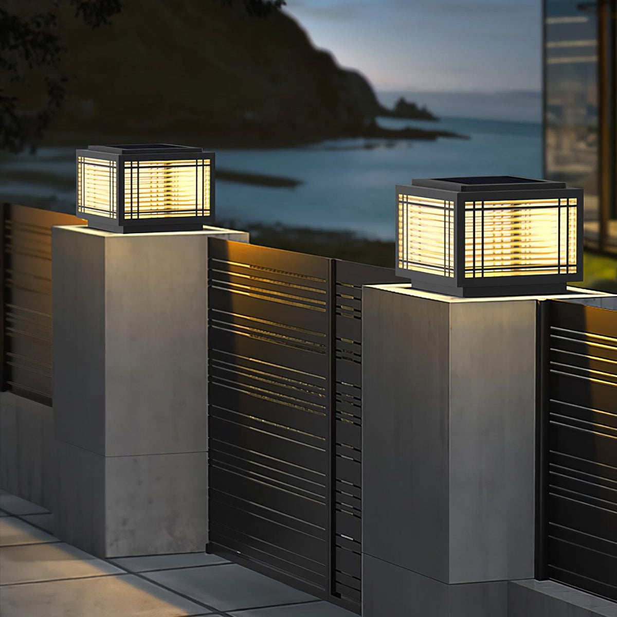 Classic Black Post Light – Solar Deck Light for Yard