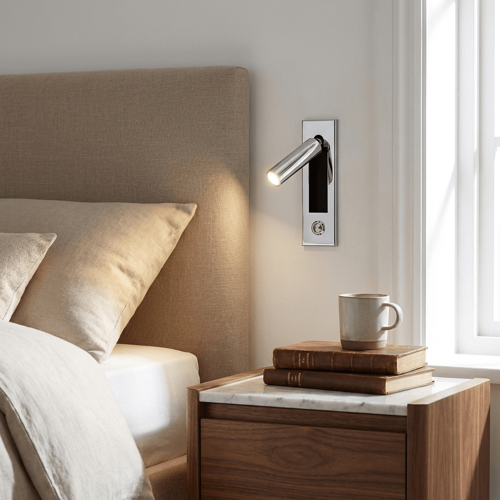Minimalist Metal Recessed Sconce – Folding Bedside