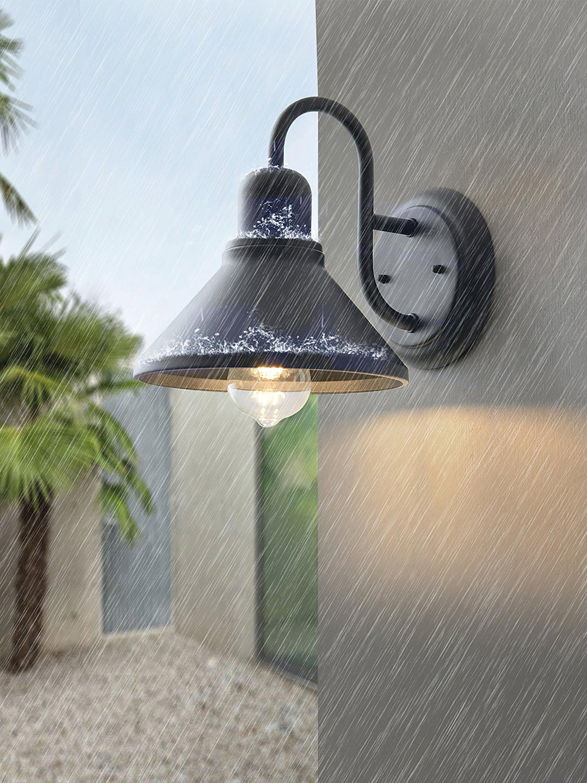 Farmhouse Black Cage Wall Light – Outdoor Sconce for Porch