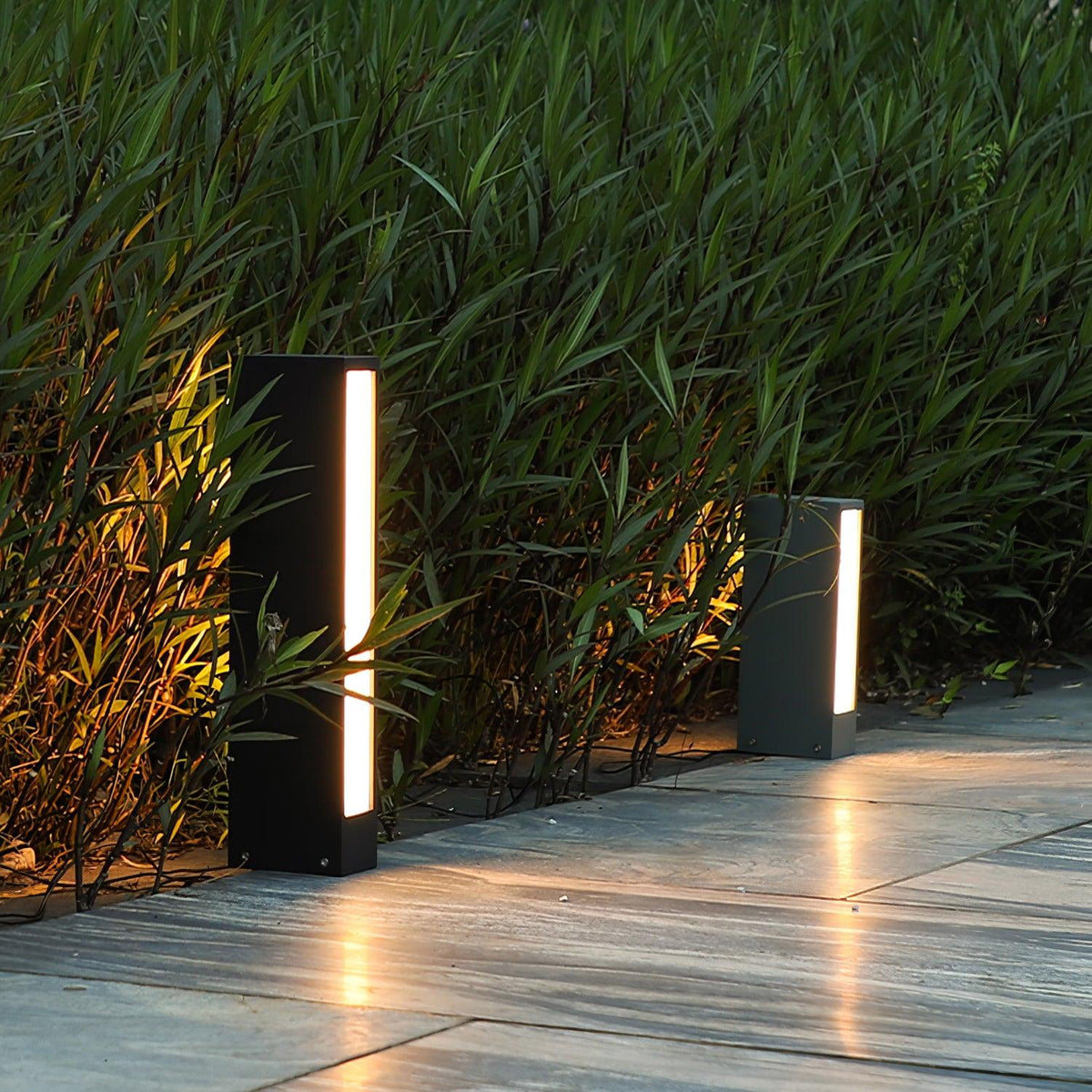 Modern Black Path Light – Slim Bollard Light for Walkway